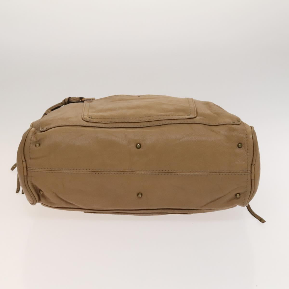 Chloe Paddington Shoulder Bag - Beige Leather