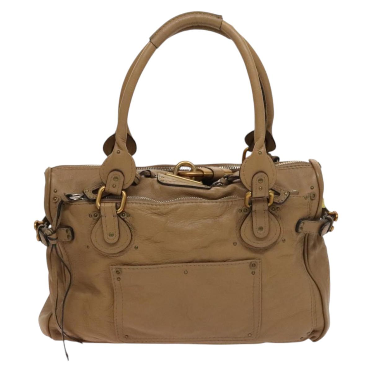 Chloe Paddington Shoulder Bag - Beige Leather