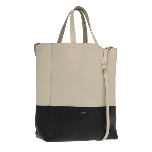 Celine Horizontalkava Tote Bag – Black-White Silver Leather