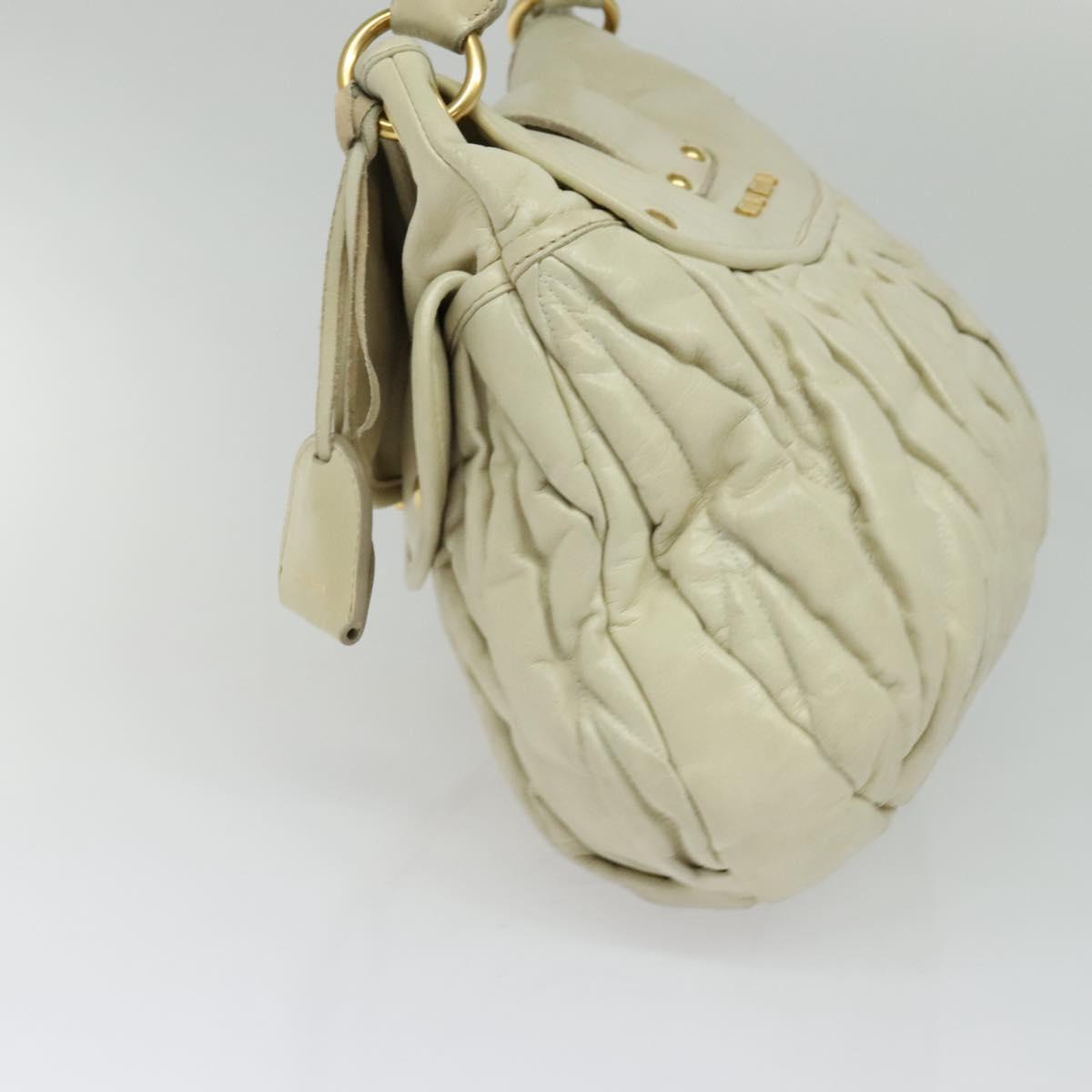 Miu Miu Matelasse Shoulder Bag – Ivory Gold Leather