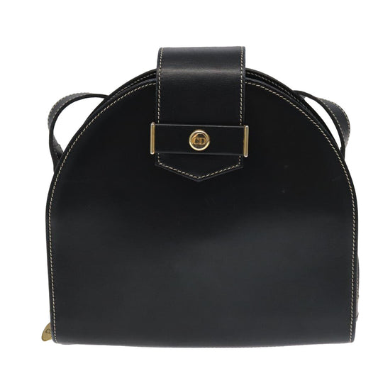 Dior Christian Shoulder Bag – Black Leather Gold