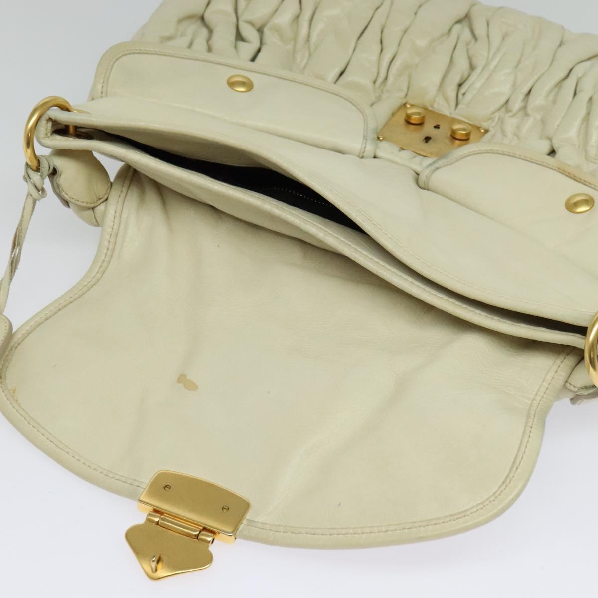 Miu Miu Matelasse Shoulder Bag – Ivory Gold Leather