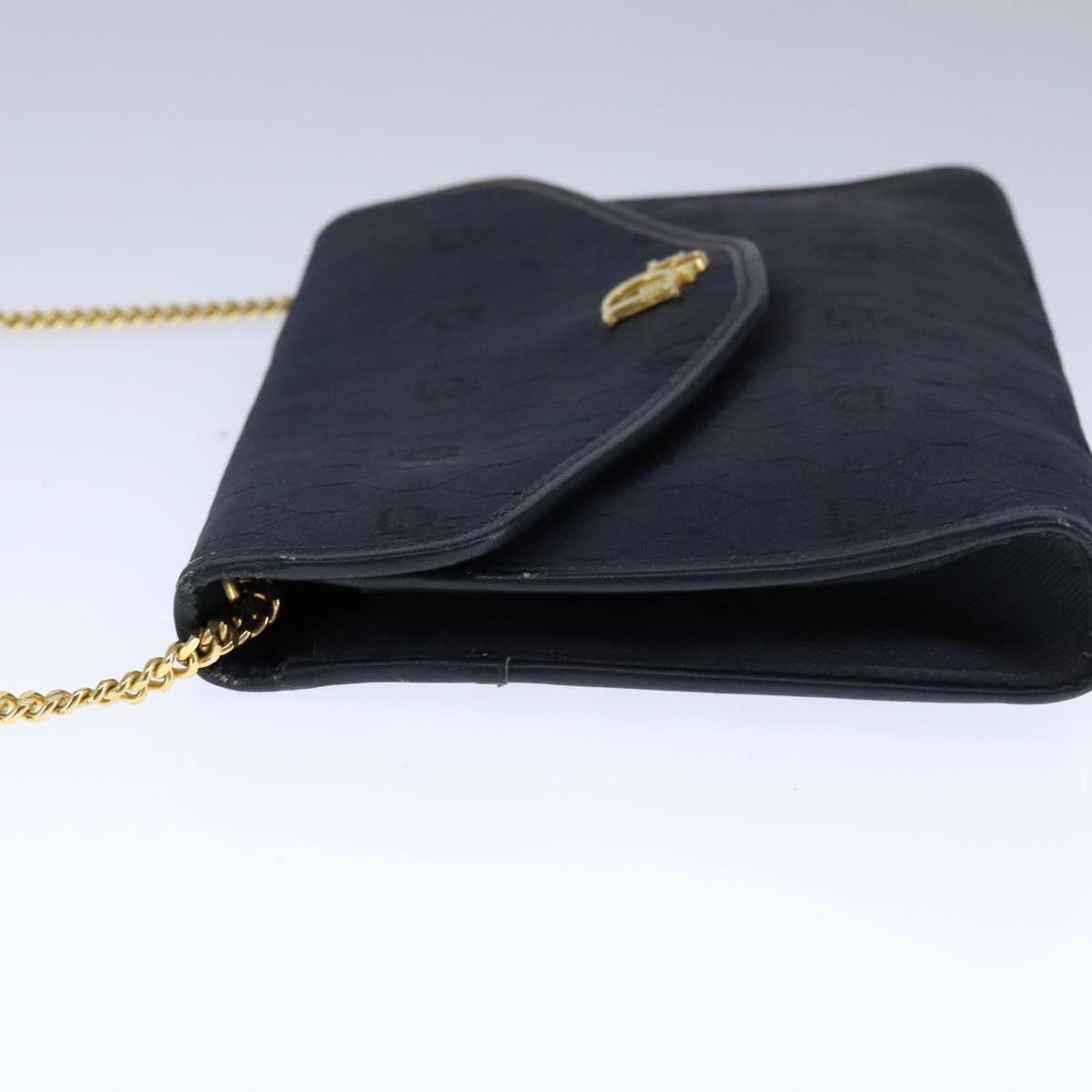Christian Dior Honeycomb Canvas Chain Shoulder Bag – Black & Gold
