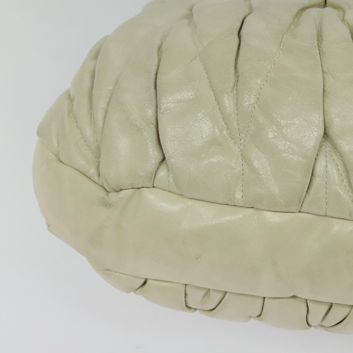 Miu Miu Matelasse Shoulder Bag – Ivory Gold Leather