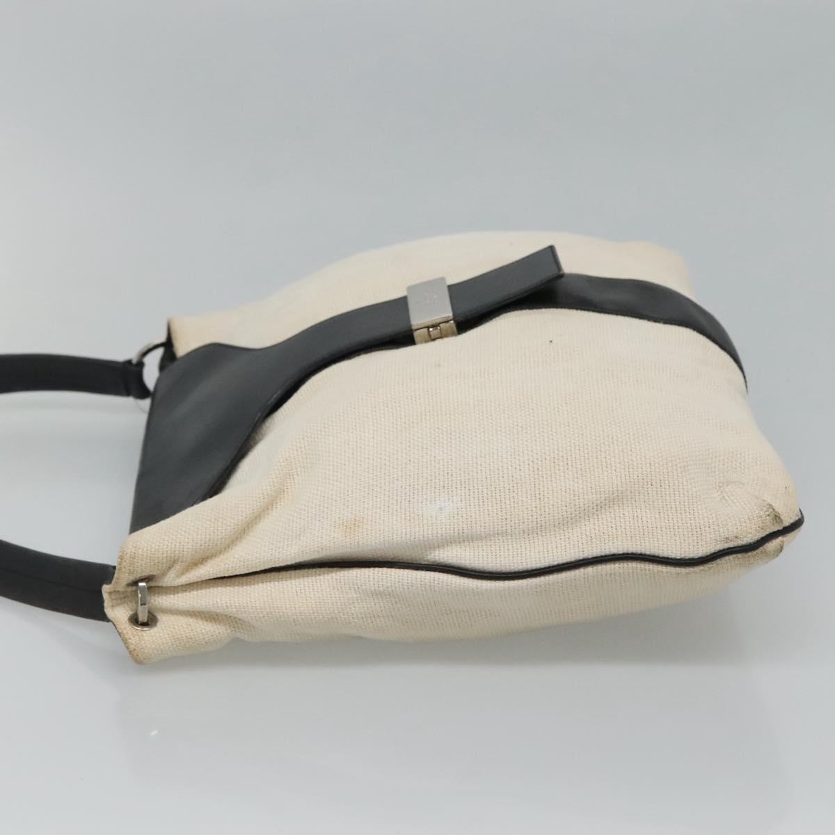 Gucci Shoulder Bag – White-Black Canvas Leather