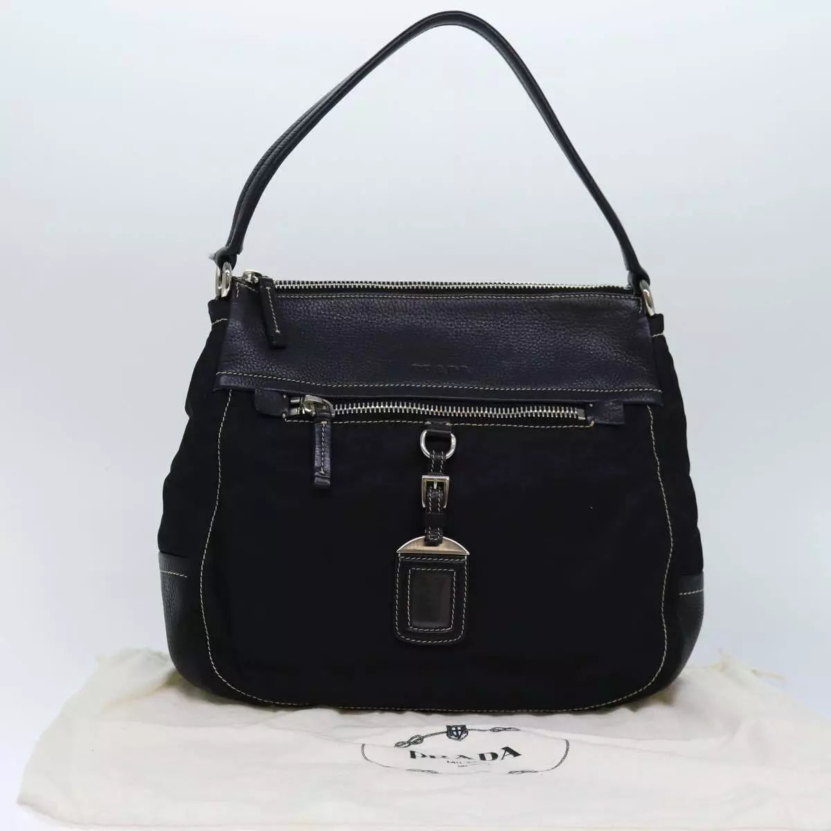 VINTAGE PRADA TESSUTO VITELLO DAINO SHOULDER BAG