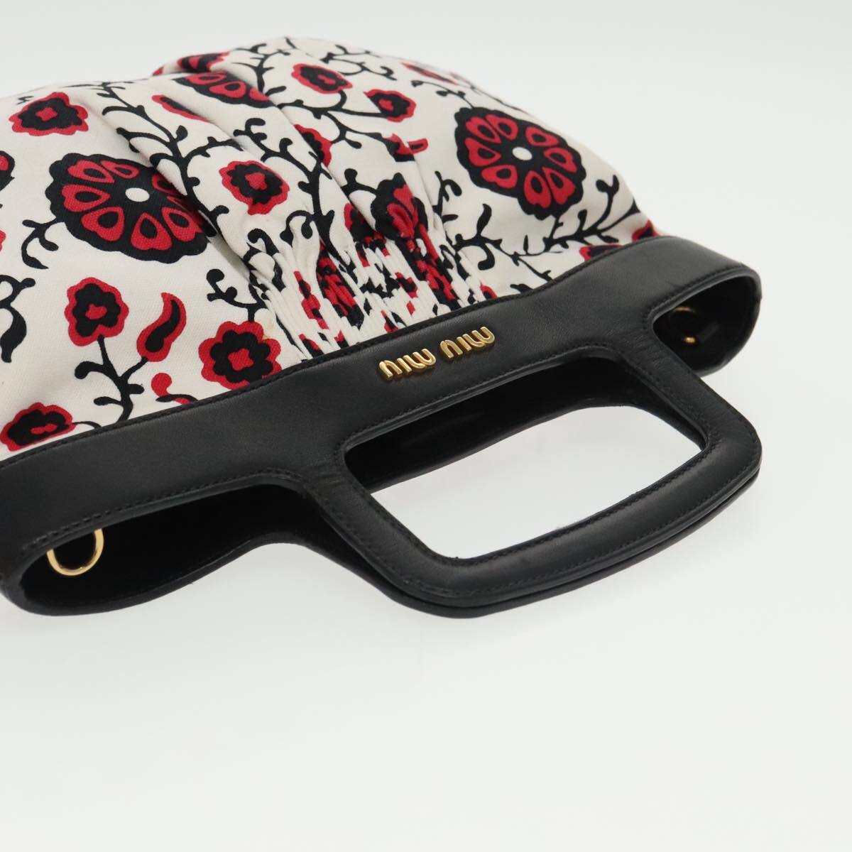 Miu Miu Bag – White Black Canvas Leather