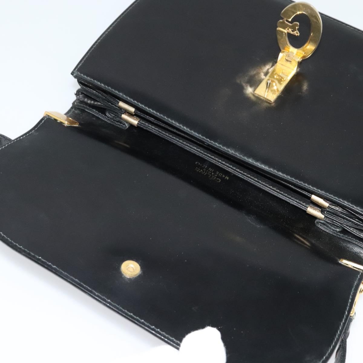 Celine Shoulder Bag – Black Leather Gold