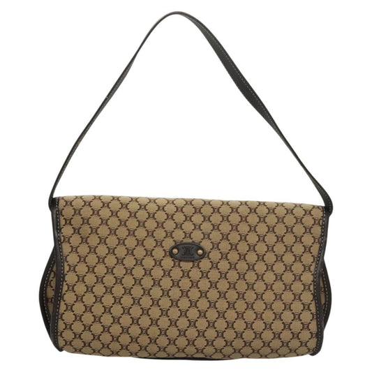 Celine Macadam Canvas Shoulder Bag – Beige & Gold