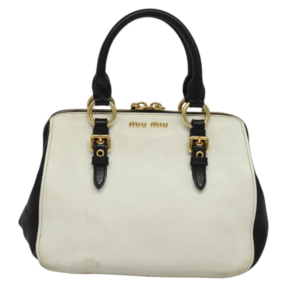 Miu Miu Bag – White Gold Black Leather