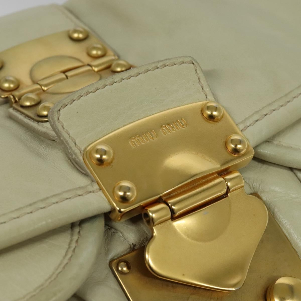 Miu Miu Matelasse Shoulder Bag – Ivory Gold Leather
