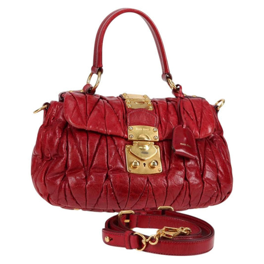 Miu Miu Matelasse Bag – Rød Leather