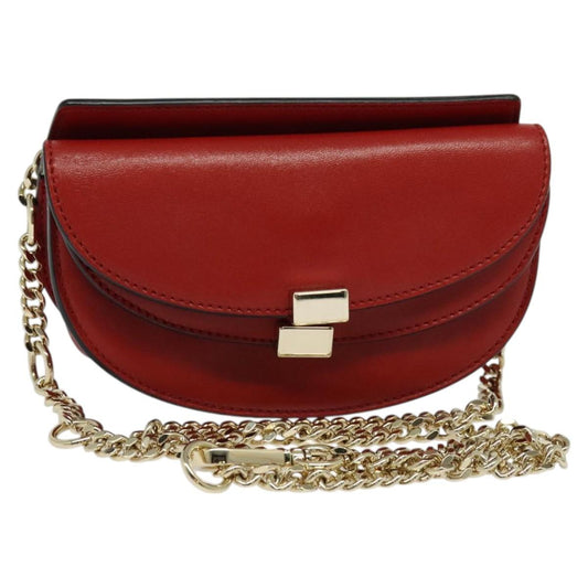 Chloe Georgia Chain Shoulder Bag - Red Leather