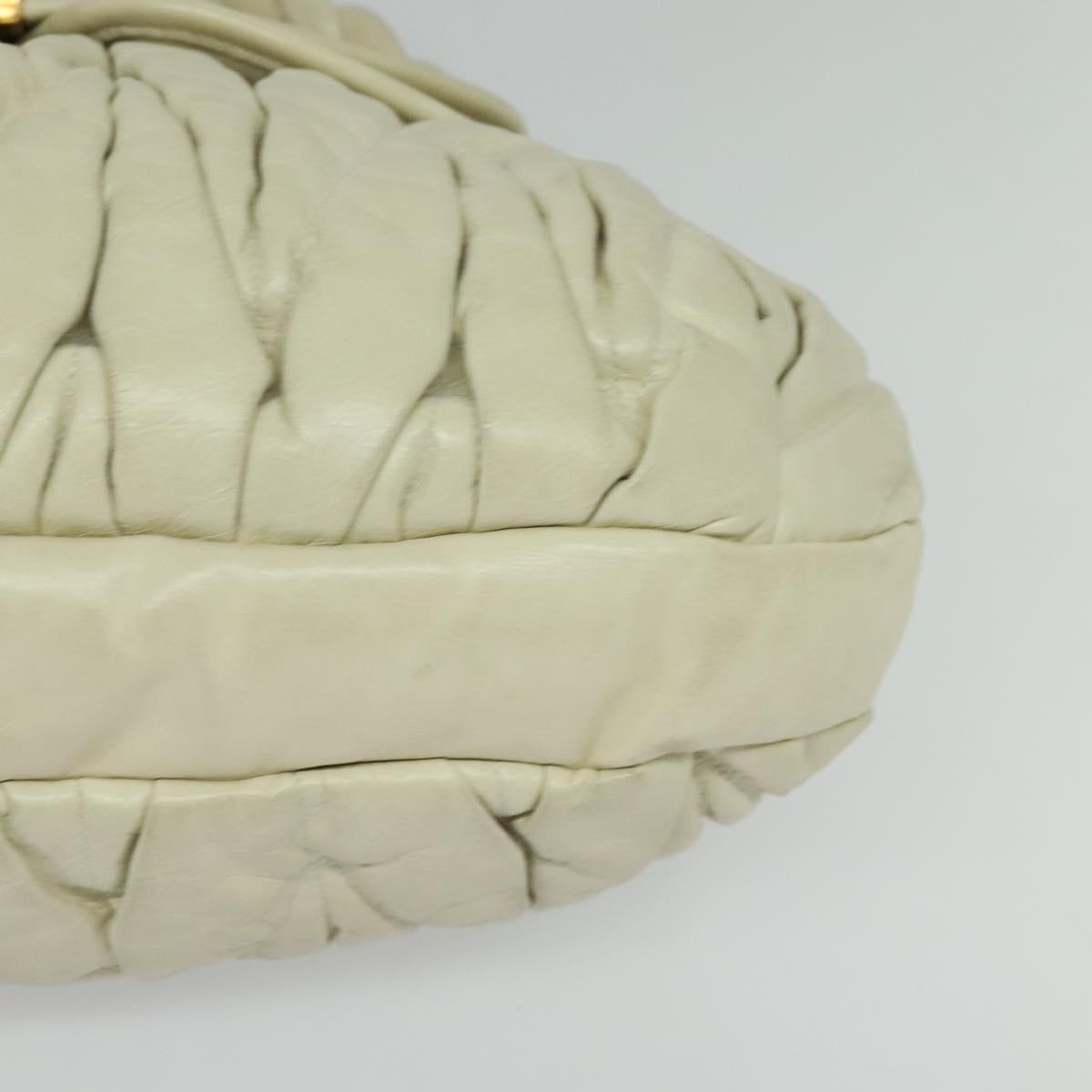 Miu Miu Matelasse Shoulder Bag – Ivory Gold Leather