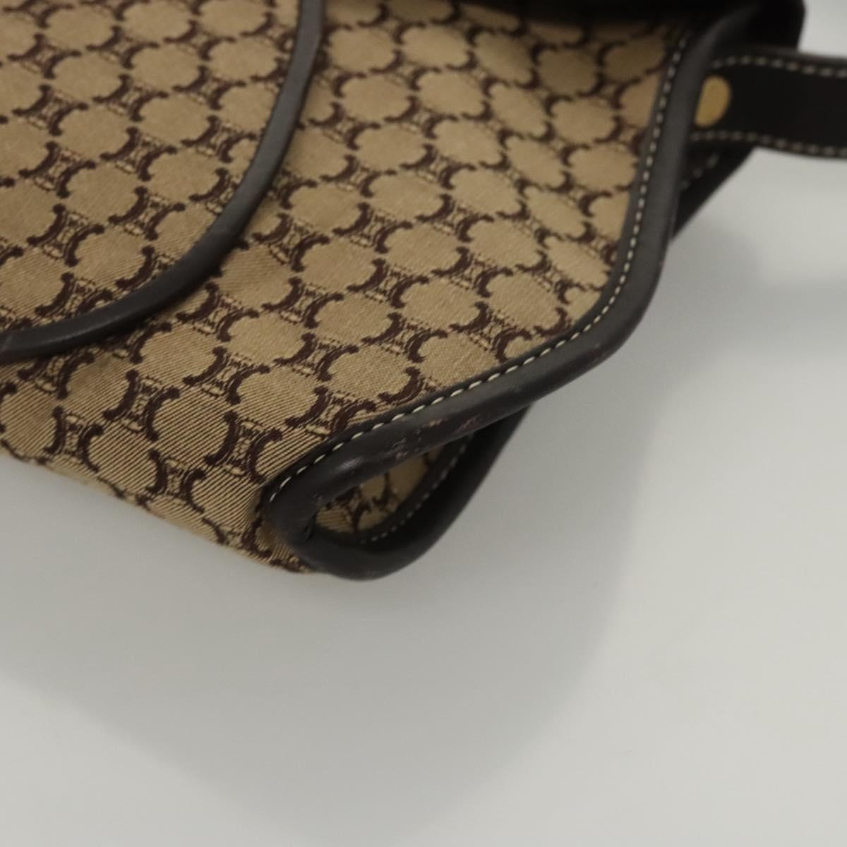 Celine Macadam Canvas Shoulder Bag – Beige & Gold
