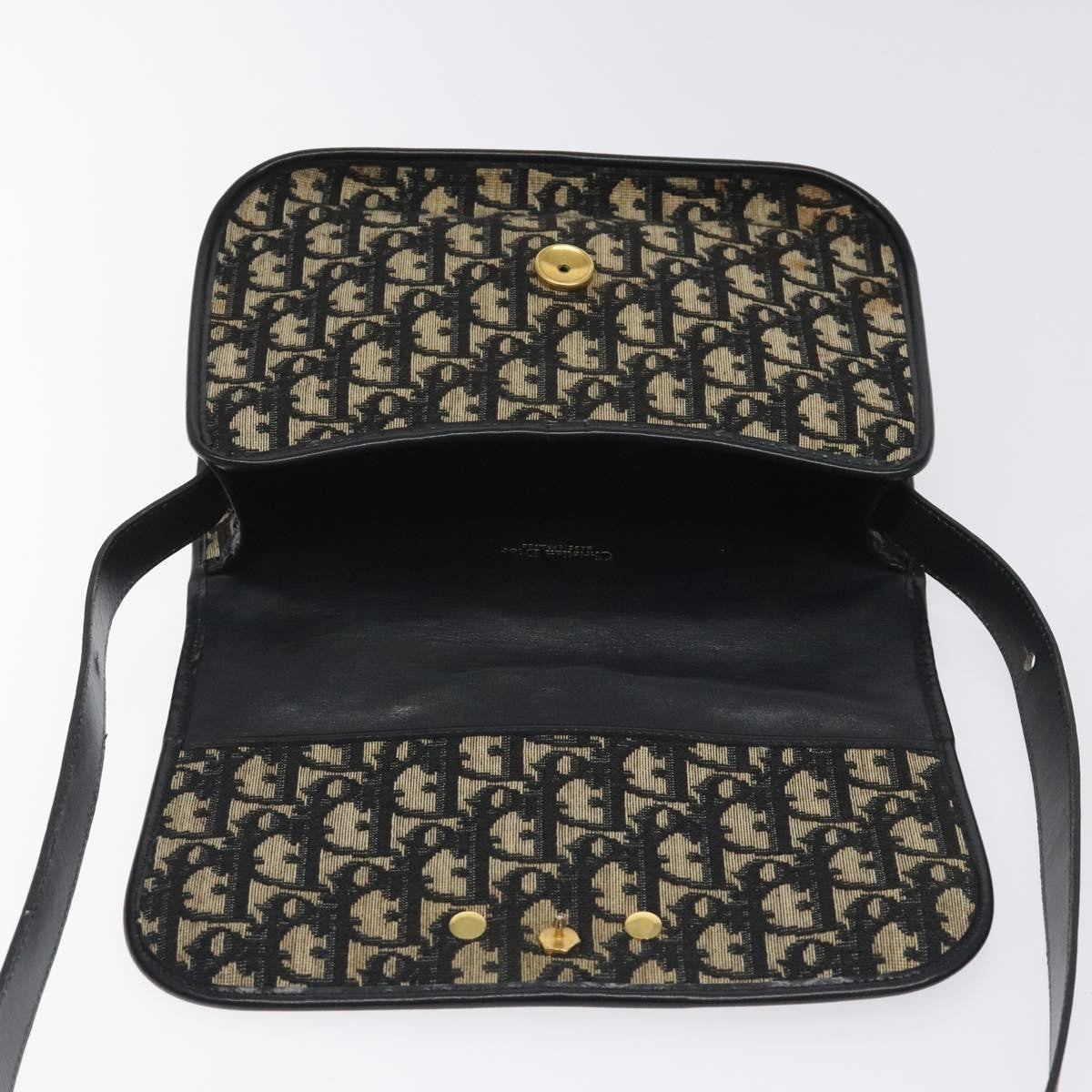 Dior Trotter Canvas Shoulder Bag – Black & Gold