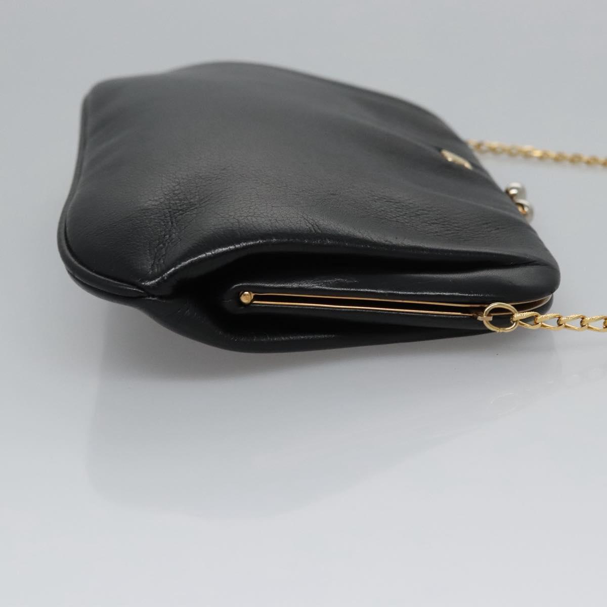 Celine Chain Gamaguchi Shoulder Bag – Black Leather
