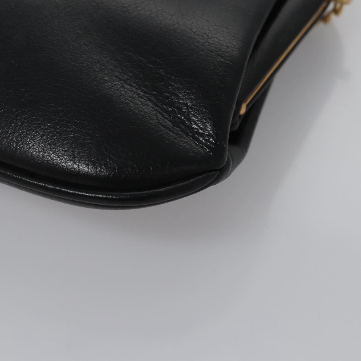 Celine Chain Gamaguchi Shoulder Bag – Black Leather