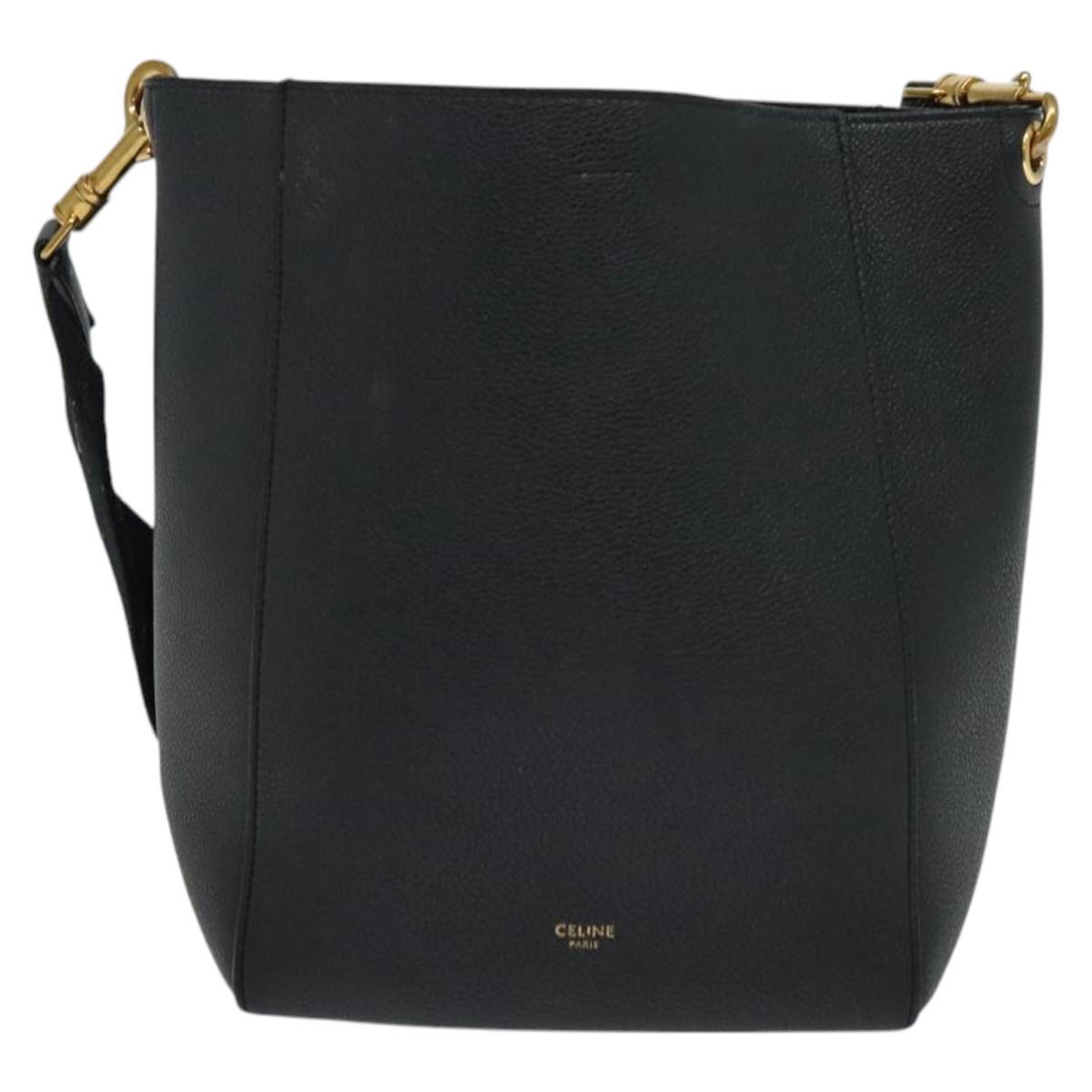 Celine Sangle Bucket Shoulder Bag – Black Leather