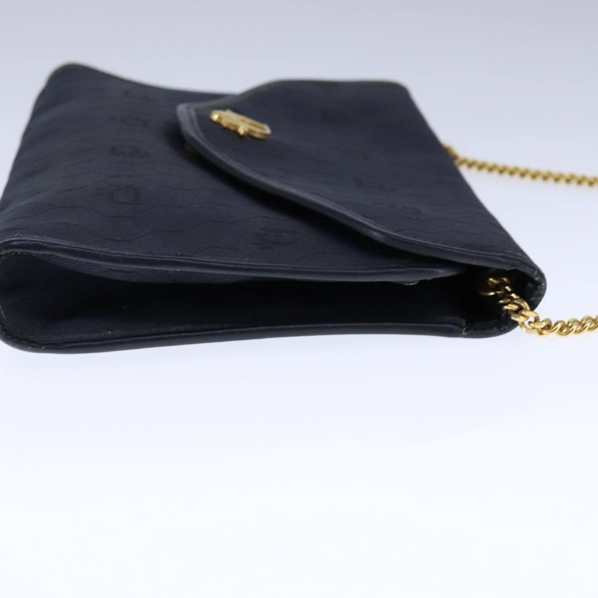 Christian Dior Honeycomb Canvas Chain Shoulder Bag – Black & Gold