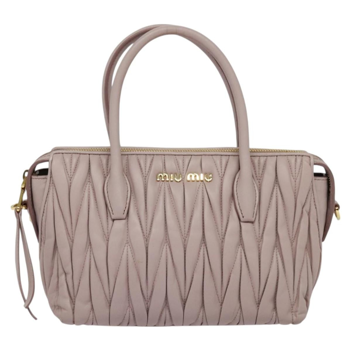 Miu Miu Matelasse Bag – Pink Leather