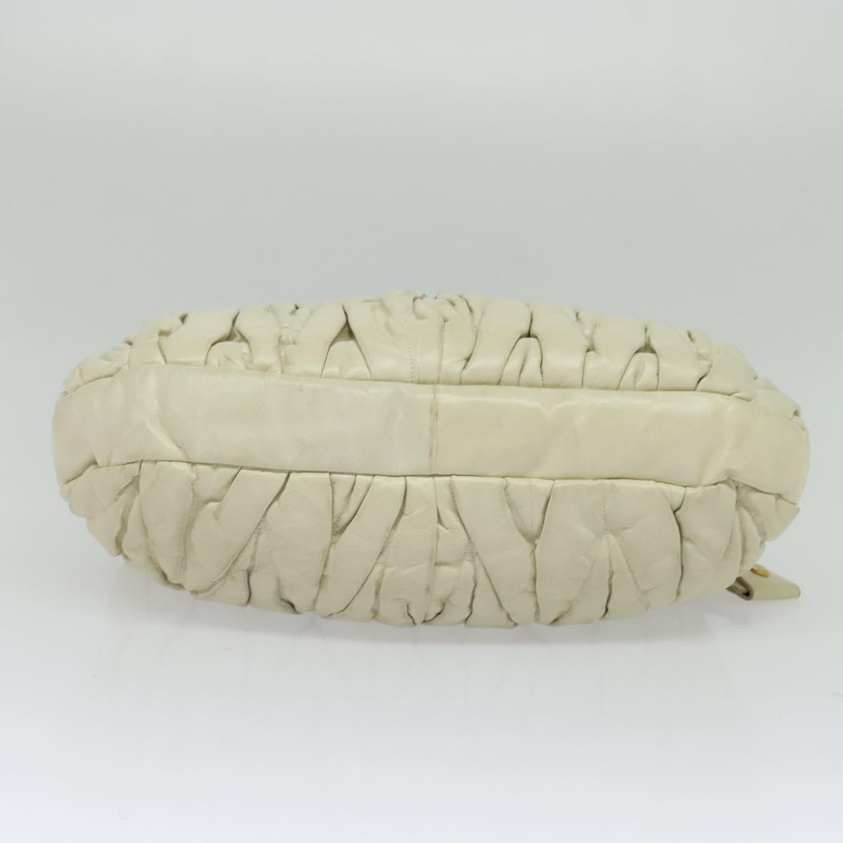 Miu Miu Matelasse Shoulder Bag – Ivory Gold Leather