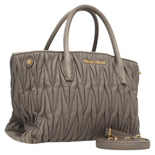 Miu Miu Matelasse Bag – Gray Leather