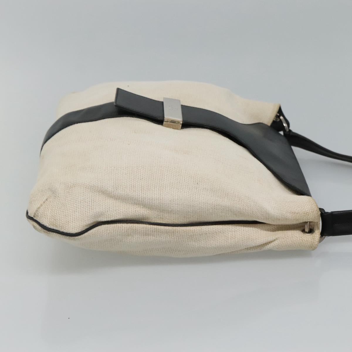 Gucci Shoulder Bag – White-Black Canvas Leather