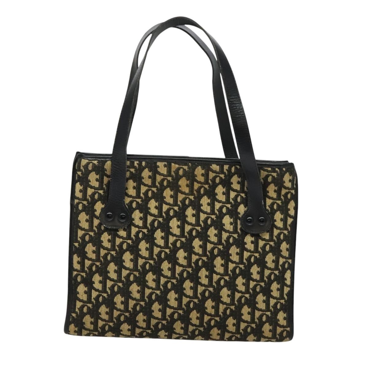 Dior Trotter Canvas Shoulder Bag – Black & Gold