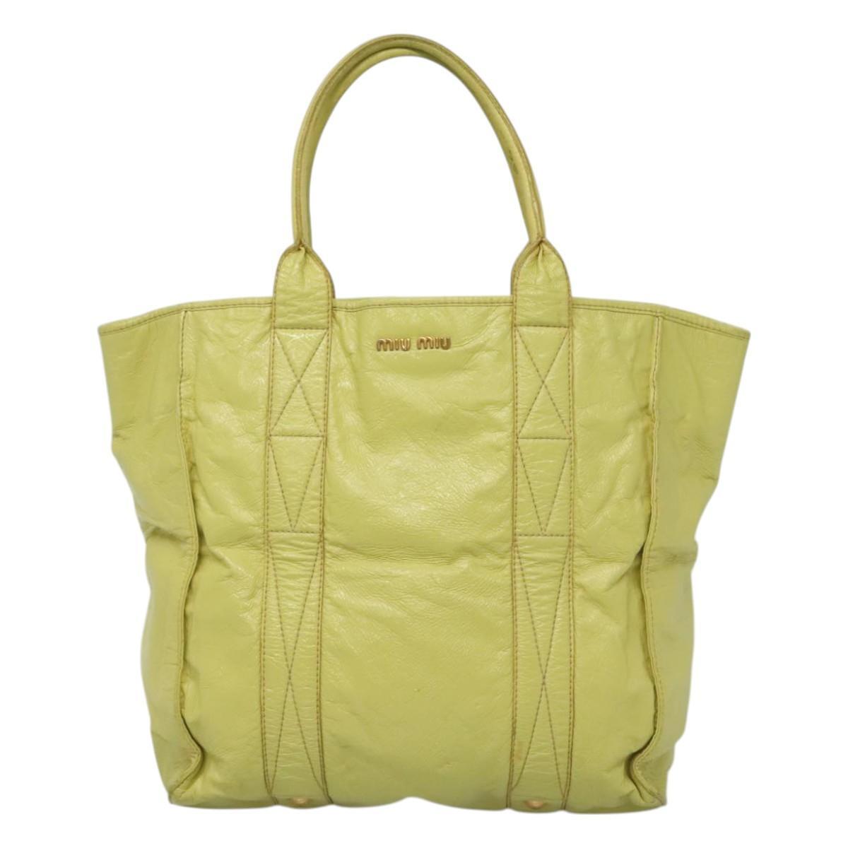 Miu Miu Tote Bag – Grønn Patent Leather-Gull
