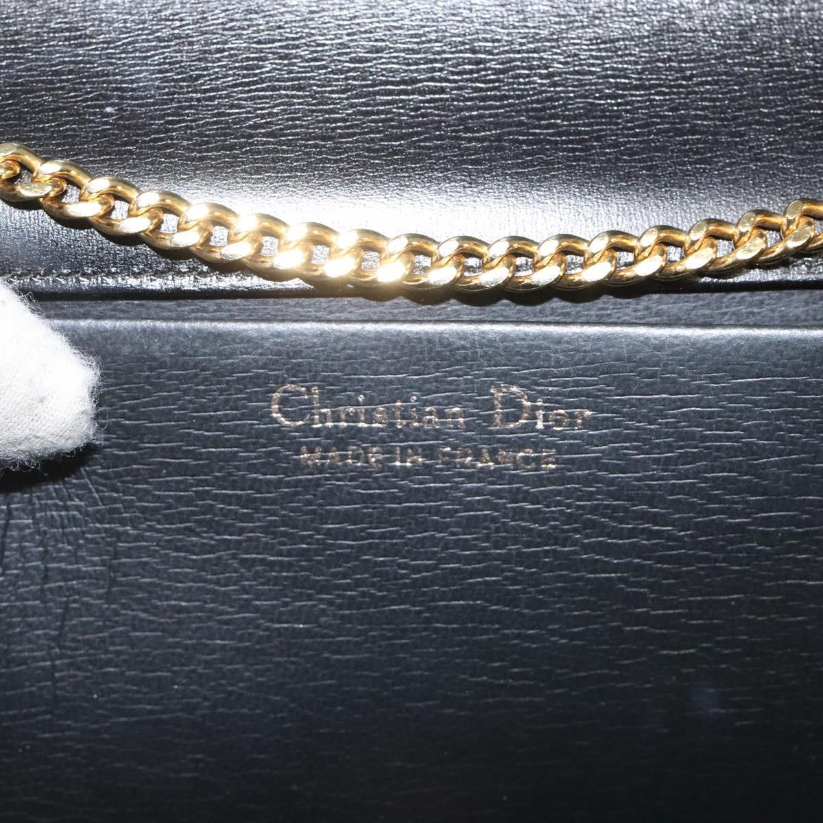 Christian Dior Chain Shoulder Bag – Black Leather Gold