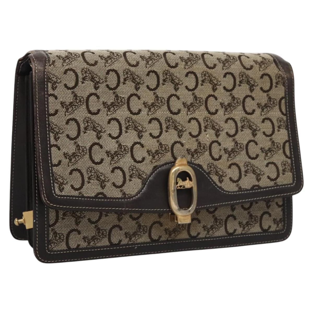 Celine C Macadam Canvas Shoulder Bag – Beige-Brown