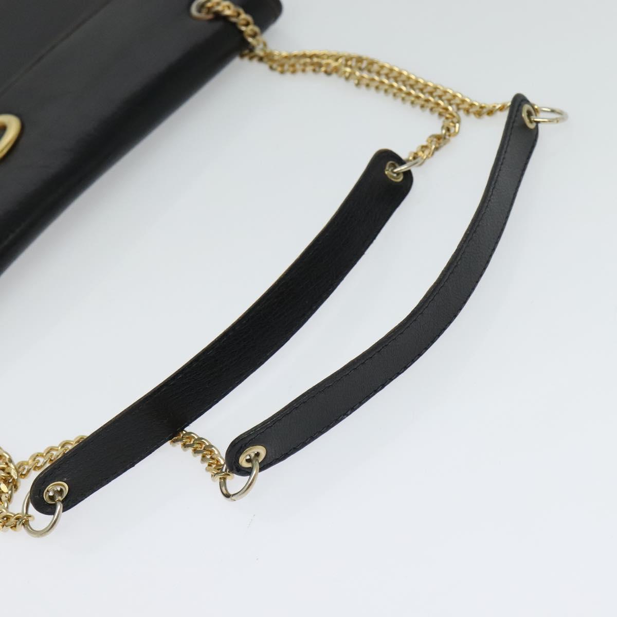 Dior Chain Shoulder Bag – Black Leather Gold