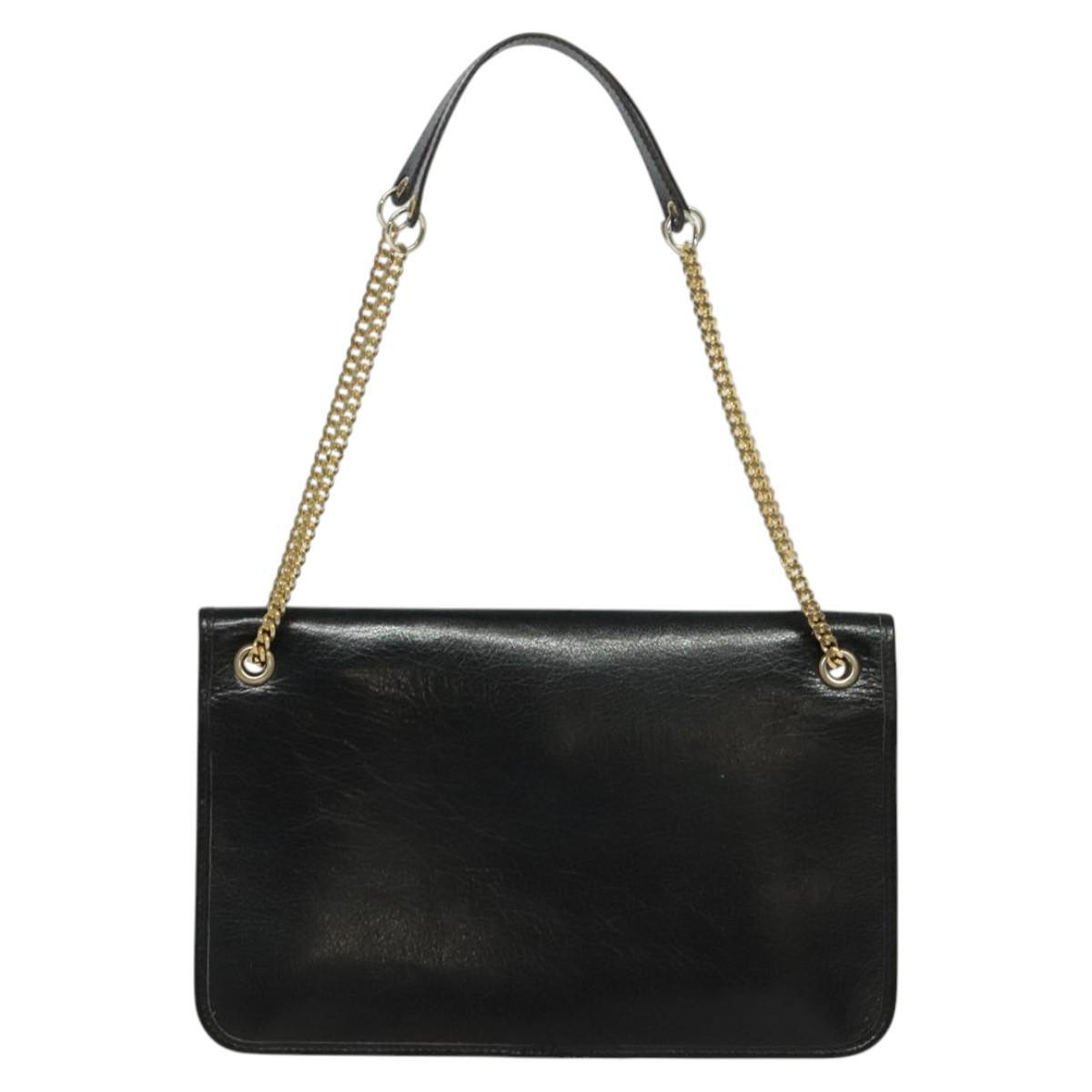 Dior Chain Shoulder Bag – Black Leather Gold