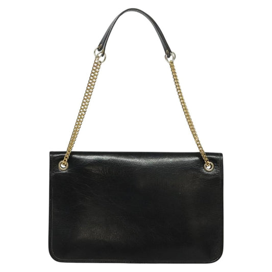 Dior Chain Shoulder Bag – Black Leather Gold
