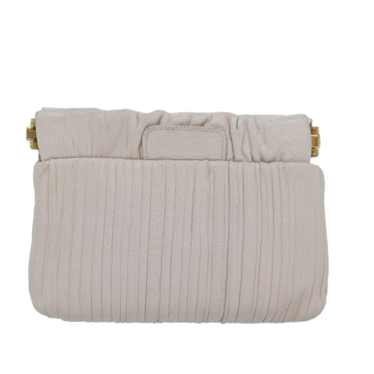 Miu Miu Pouch Leather Bag – Hvit Leather