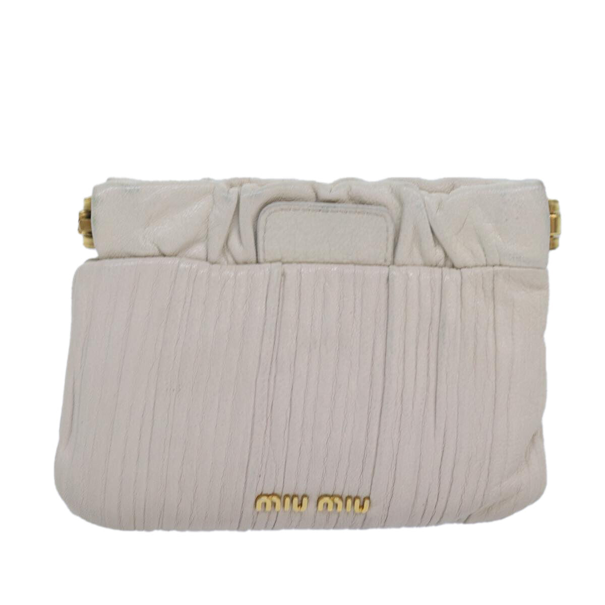 Miu Miu Pouch Leather Bag – Hvit Leather