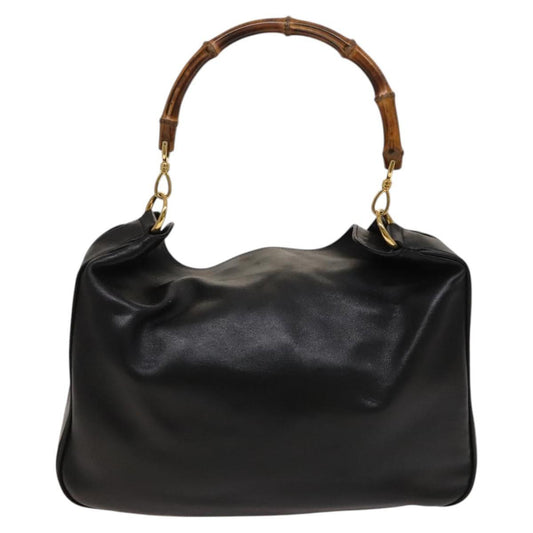 Gucci Bamboo Shoulder Bag – Black Leather