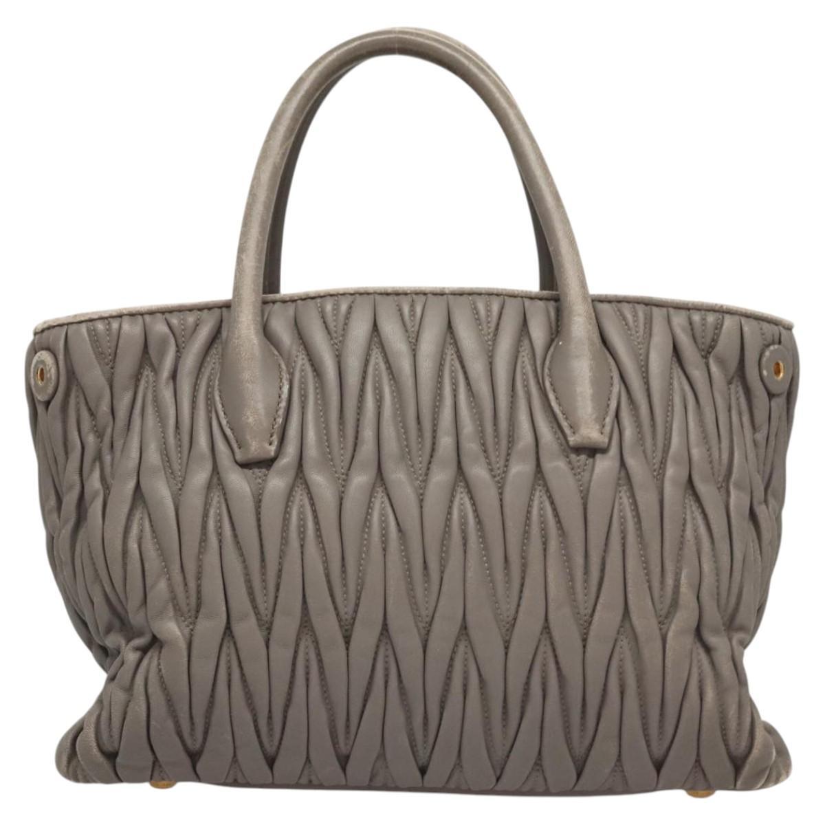 Miu Miu Matelasse Bag – Gray Leather