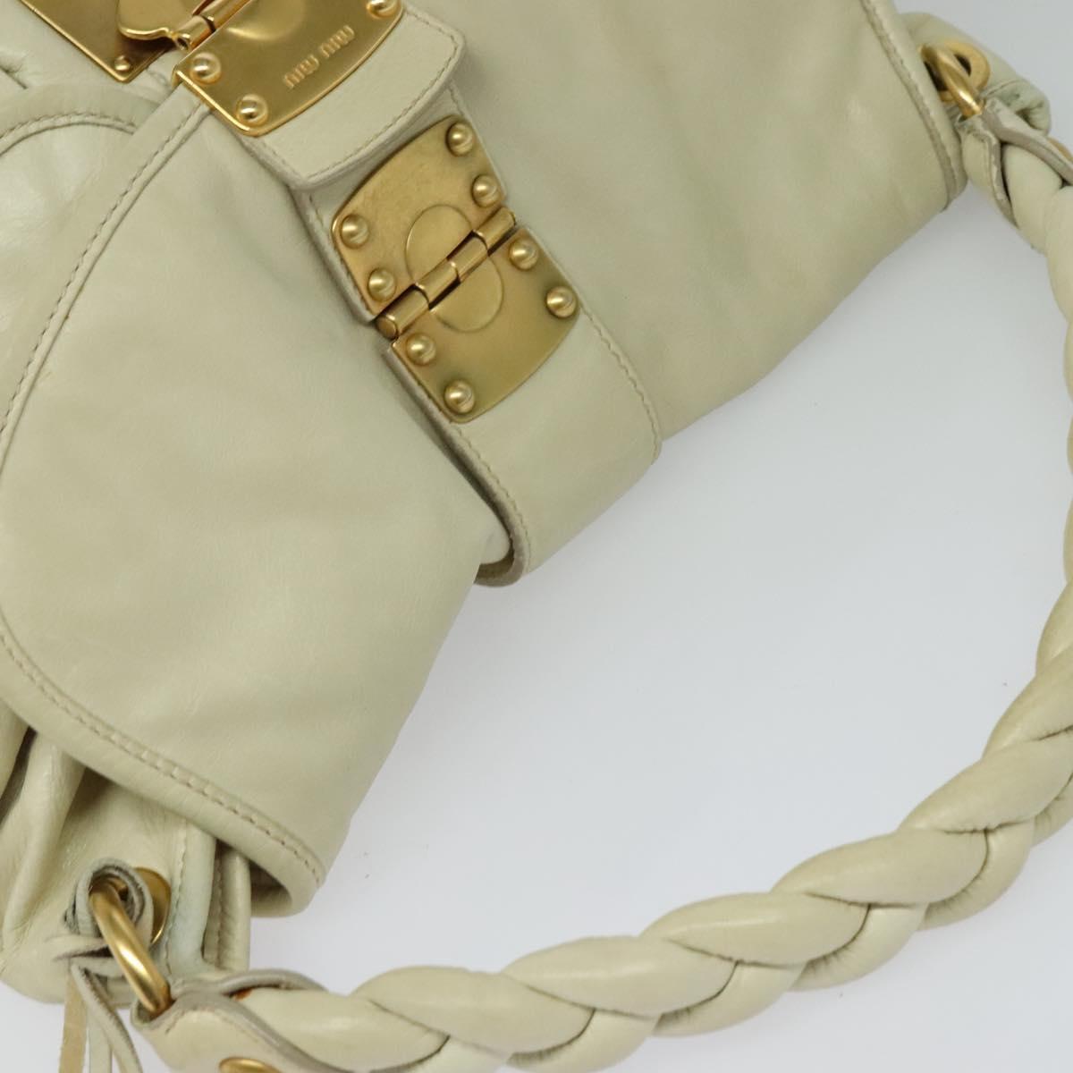 Miu Miu Matelasse Shoulder Bag – Ivory Gold Leather