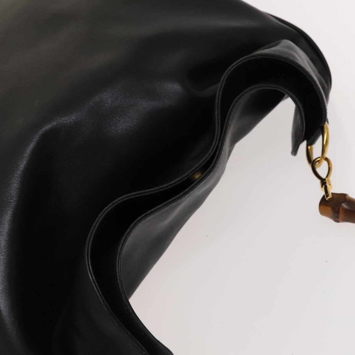 Gucci Bamboo Shoulder Bag – Black Leather