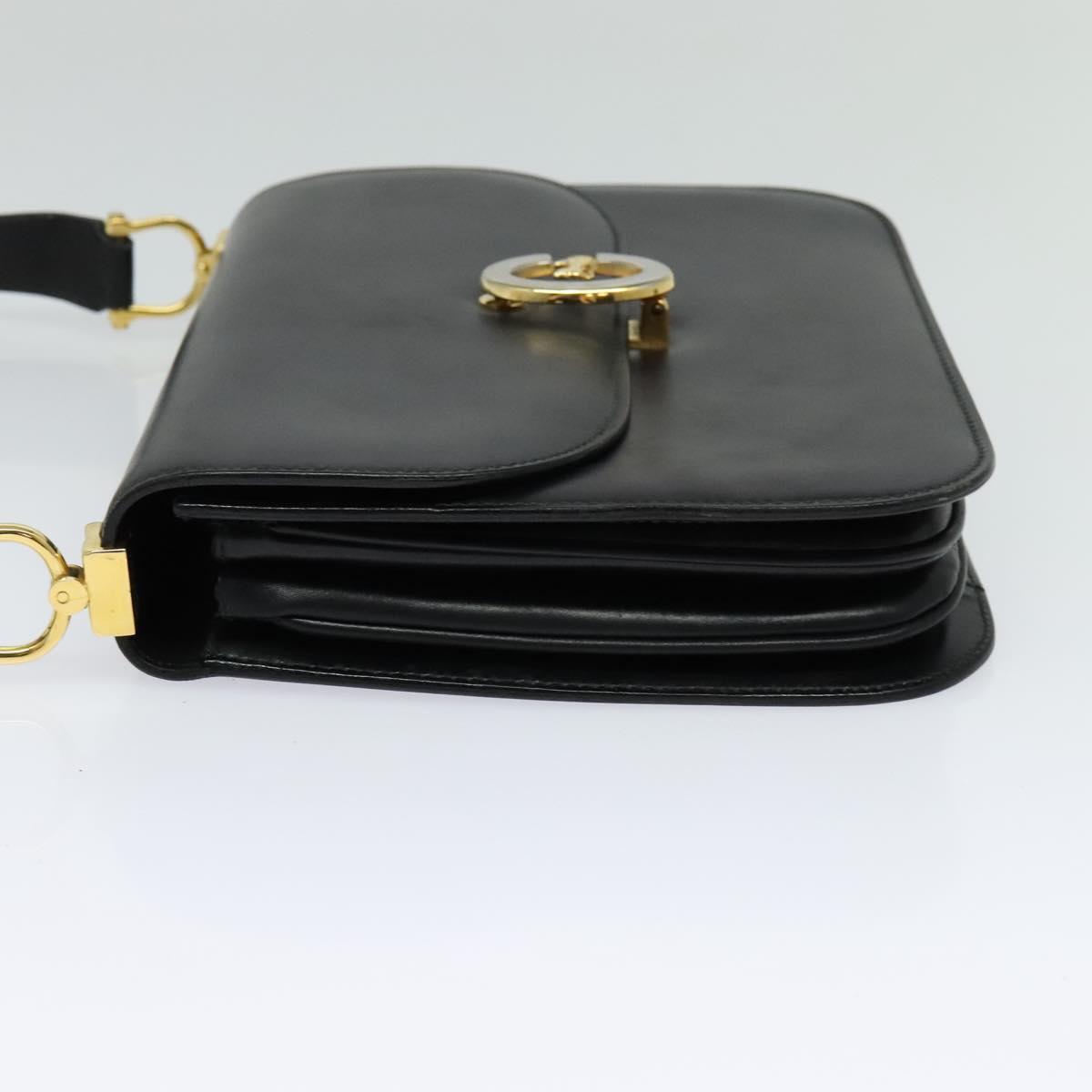 Celine Shoulder Bag – Black Leather Gold