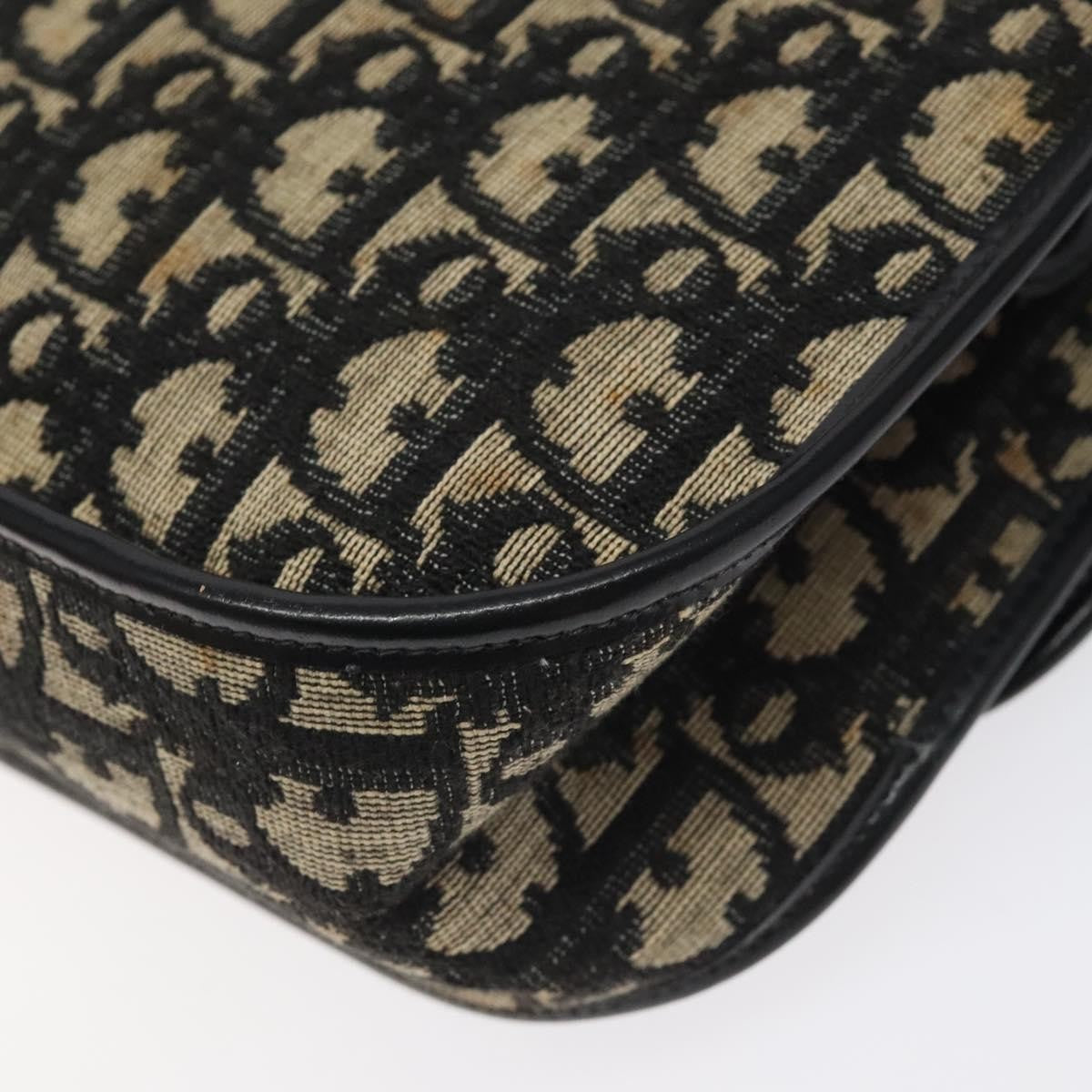 Dior Trotter Canvas Shoulder Bag – Black & Gold