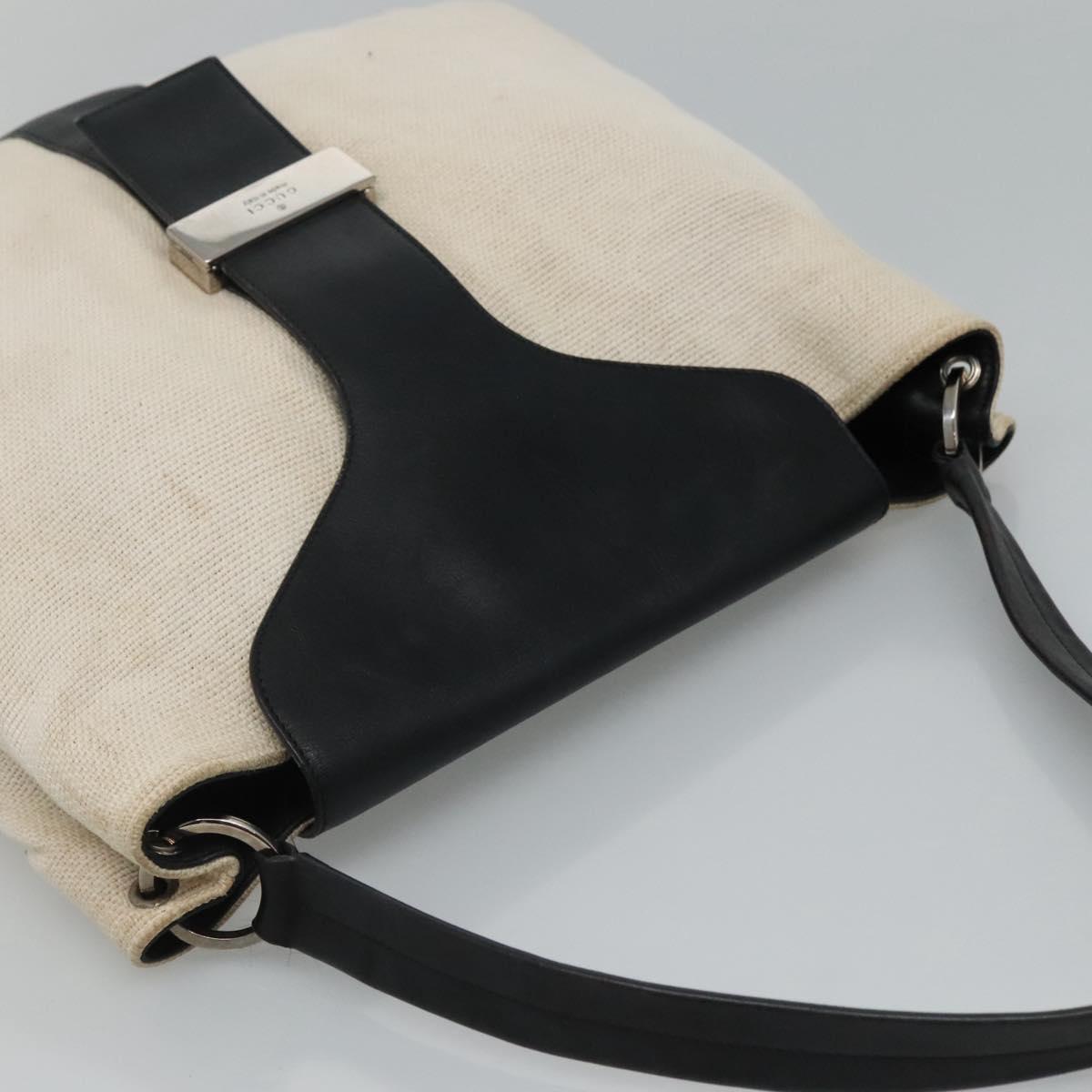Gucci Shoulder Bag – White-Black Canvas Leather