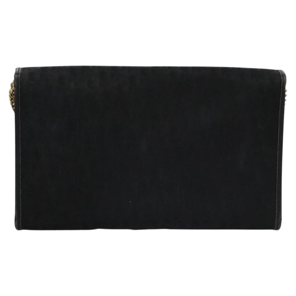 Christian Dior Trotter Canvas Chain Shoulder Bag – Black & Gold