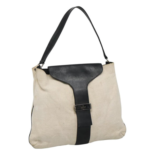 Gucci Shoulder Bag – White-Black Canvas Leather