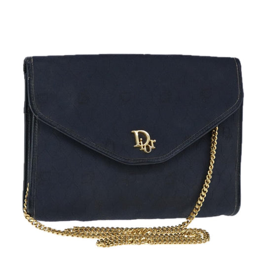 Christian Dior Honeycomb Canvas Chain Shoulder Bag – Black & Gold