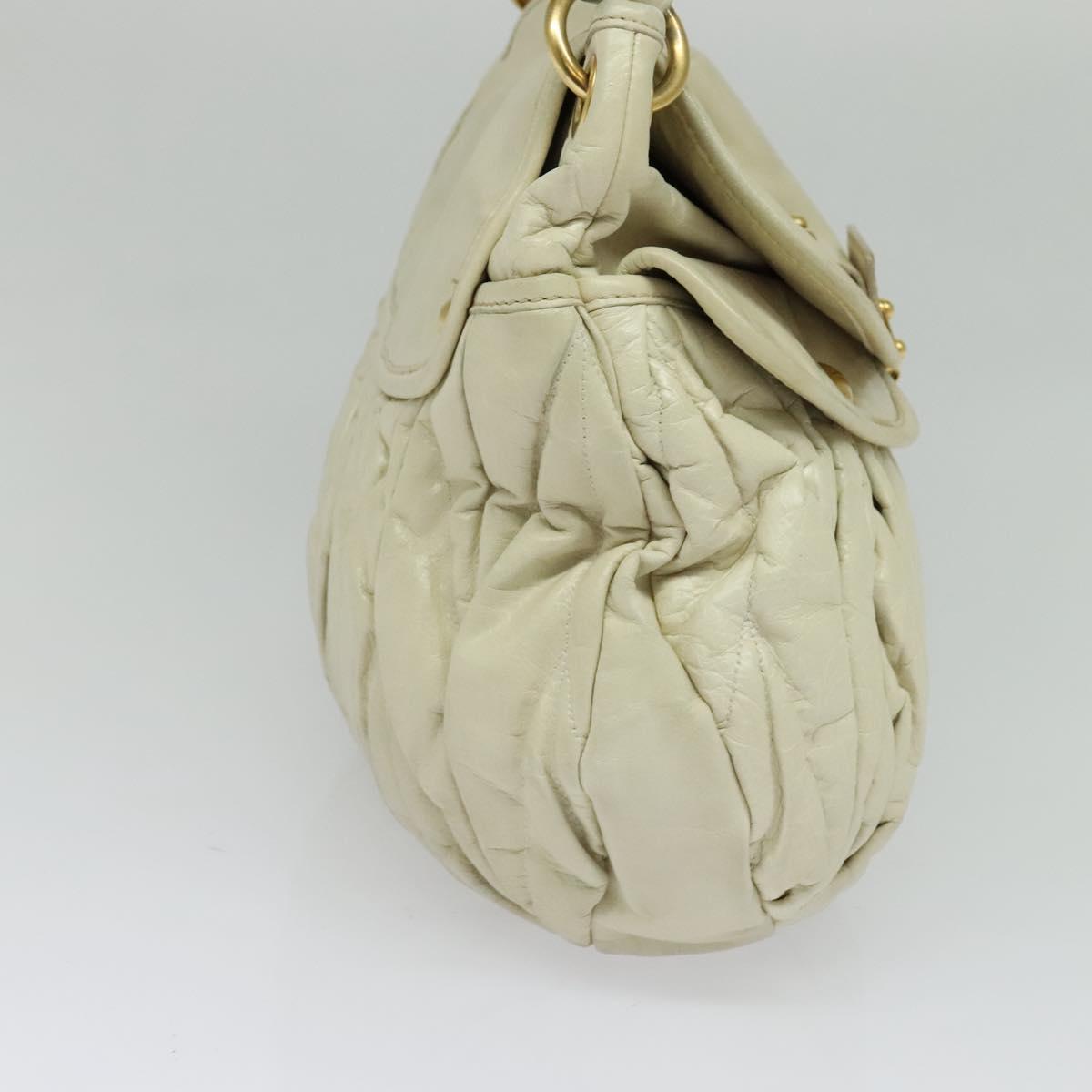 Miu Miu Matelasse Shoulder Bag – Ivory Gold Leather