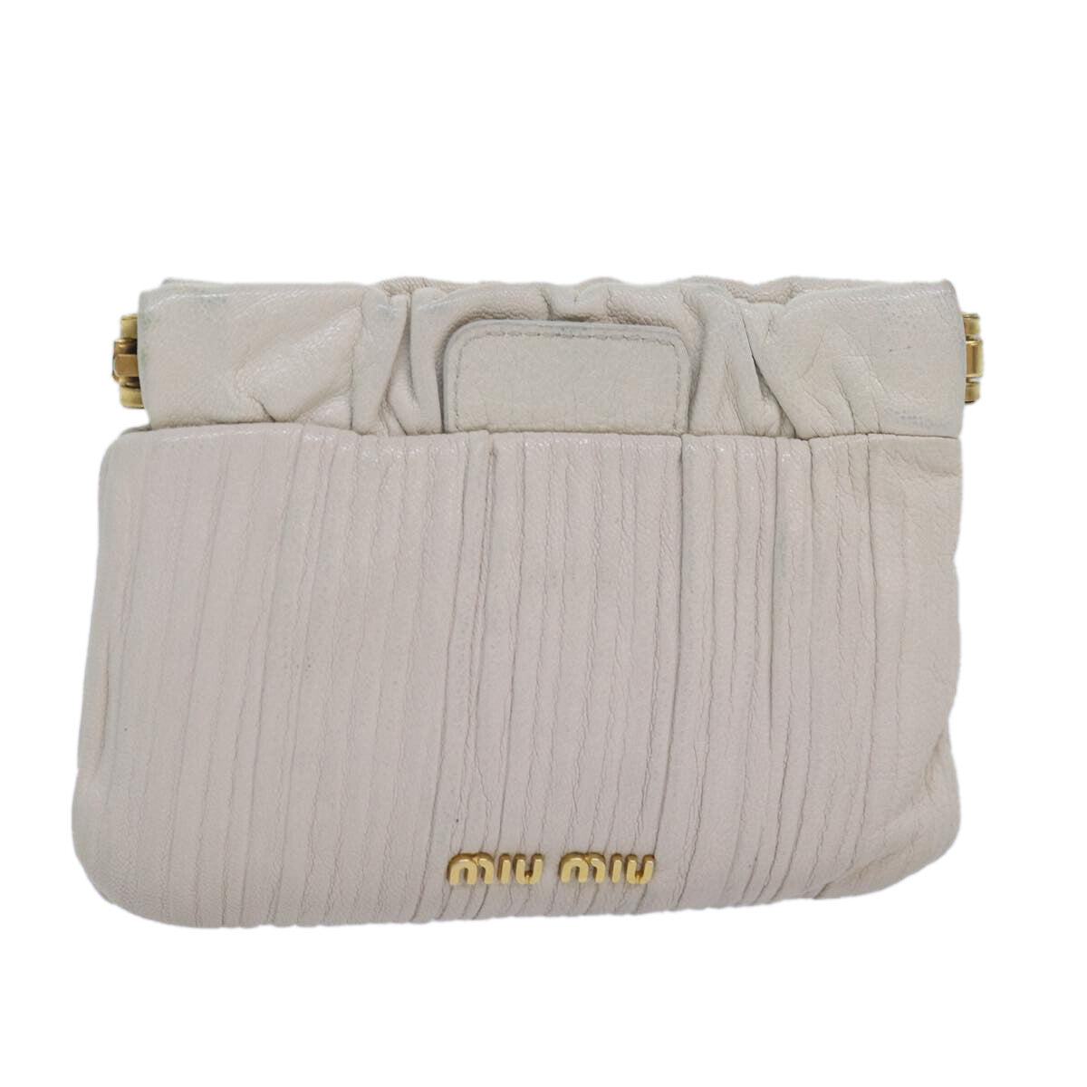 Miu Miu Pouch Leather Bag – Hvit Leather
