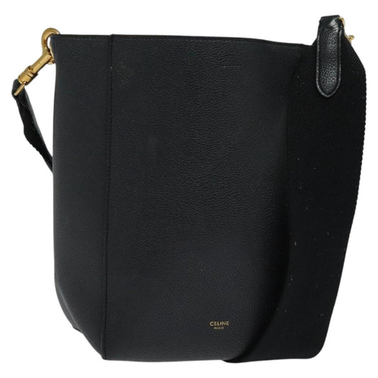 Celine Sangle Bucket Shoulder Bag – Black Leather